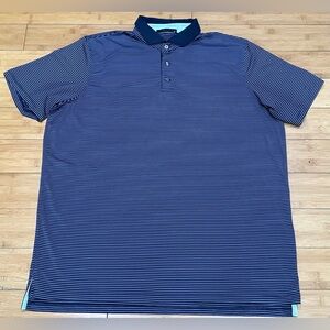 Grayson Performance Stretch Golf Polo Shirt Men’s Size XL Blue Stripped